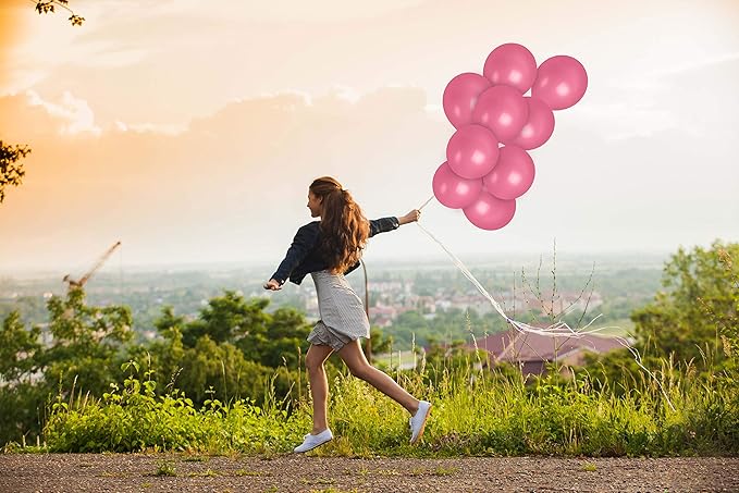 Treasures Gifted Rose Pink Balloons - 72 Pink Latex Balloons (12 Inch) - Soft & Pastel Shades - Matte Finish