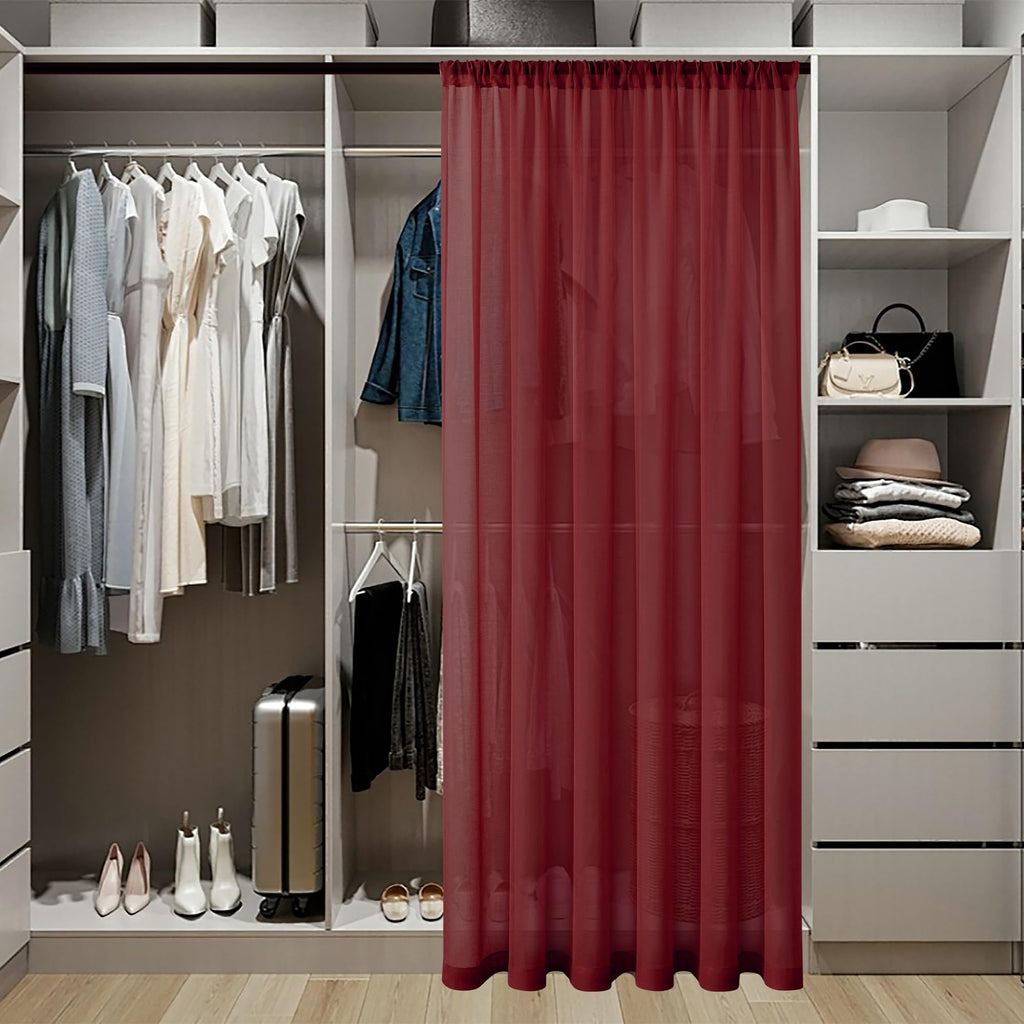 Short Sheer Door Curtain Closet Linen Textured Curtain Sheers Doorway Light Filtering Voile Patio Glass Doors Rod Pocket Curtains French Door