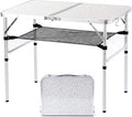 YUFIFAIRY Aluminum Camp Table, Folding Table Portable,Lightweight,Foldable with 2 Adjustable Height, Indoor Outdoor Table for Cooking, Picnic, 2 Heights, 36''L x24''W