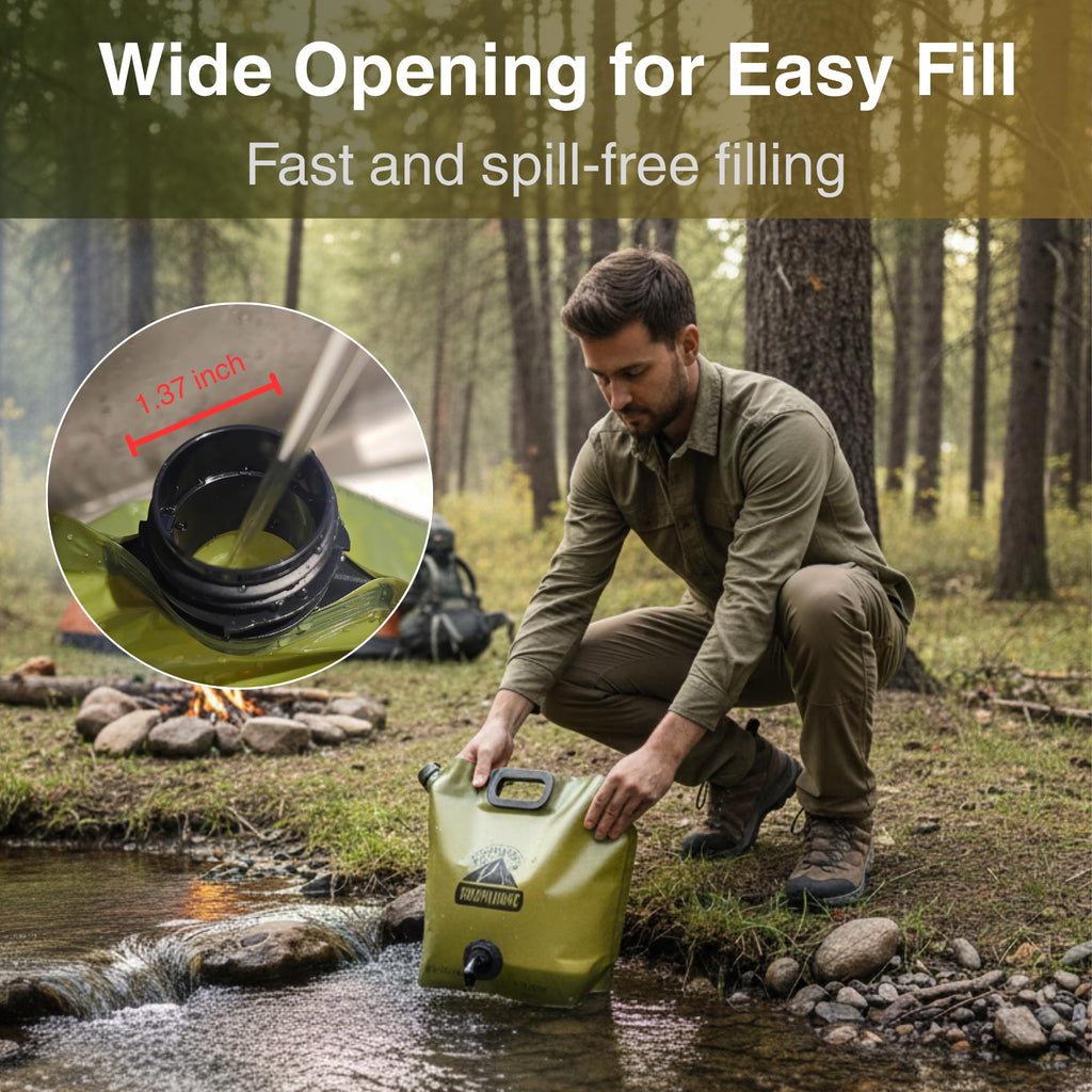 CoreMuse Camping Water Container 2 Gallon Collapsible Water Jug with Spout - Reusable Plastic Flasks, Foldable Empty Gallon Jug for Water Storage, Water Bag for Outdoor Hiking Emergency Prep (2 Pack)