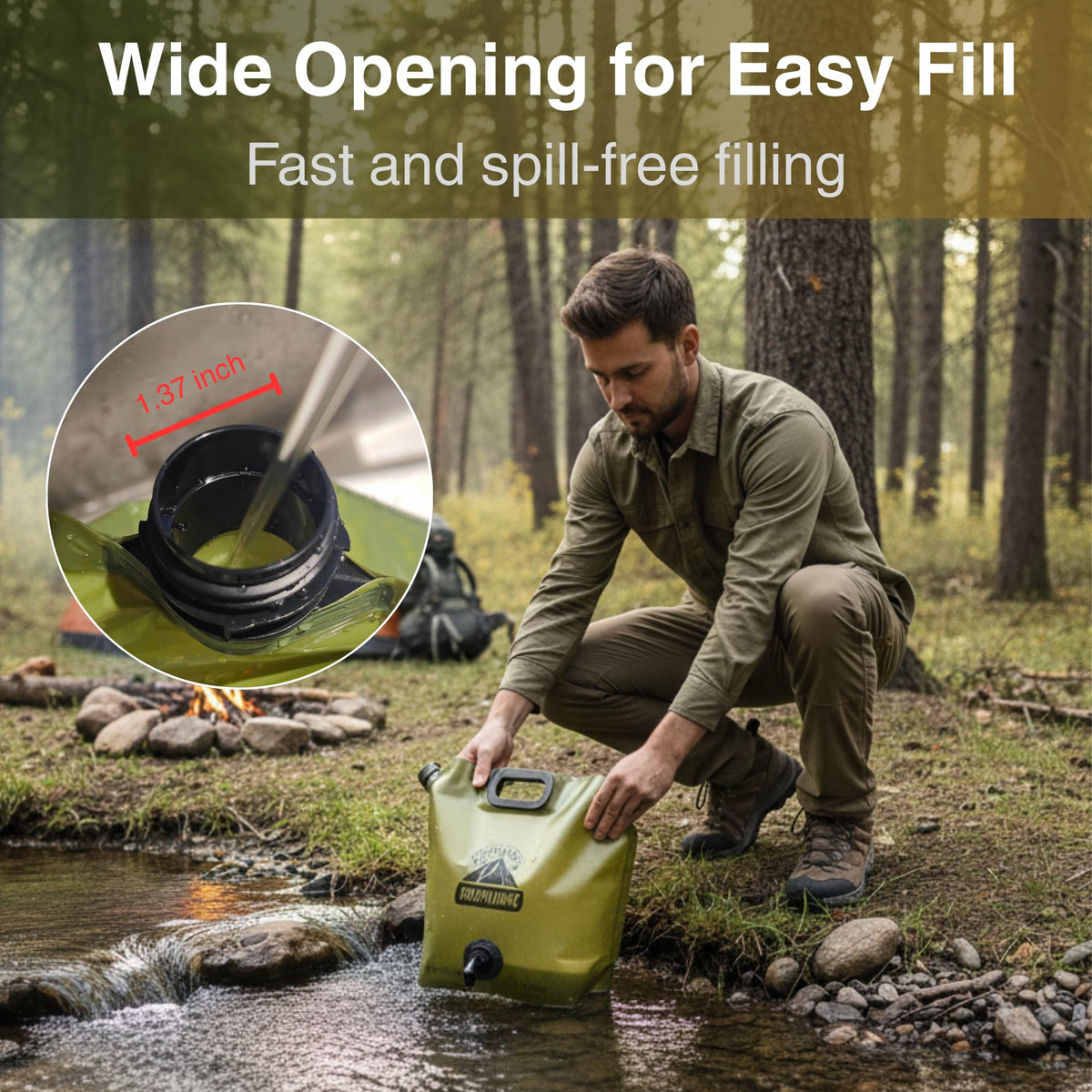 CoreMuse Camping Water Container 2 Gallon Collapsible Water Jug with Spout - Reusable Plastic Flasks, Foldable Empty Gallon Jug for Water Storage, Water Bag for Outdoor Hiking Emergency Prep (2 Pack)