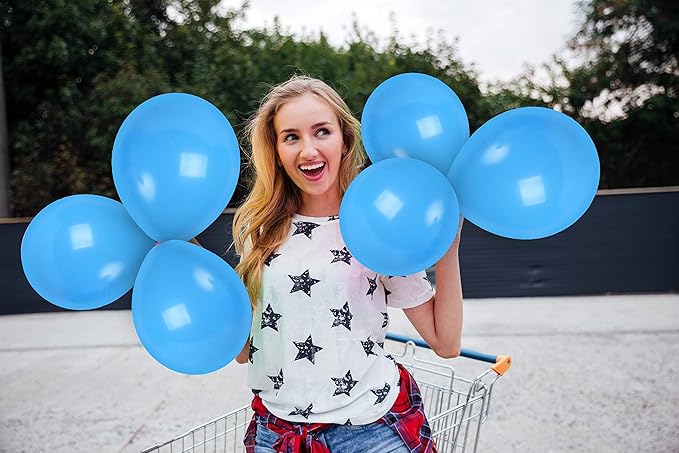 Treasures Gifted Light Blue Balloons 36 Pack - Pastel Baby Blue Balloons - 12in Latex Sky Color Party Supplies - Robins Egg Decorations