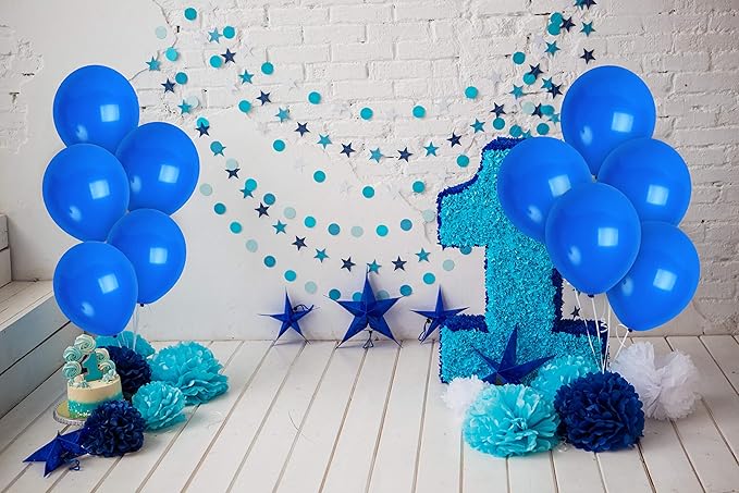 Treasures Gifted Matte Royal Blue Balloons 72 Pack - Premium Navy Blue Balloons - 12 Inch Latex Party Decorations - Party Supplies - Globos Azul