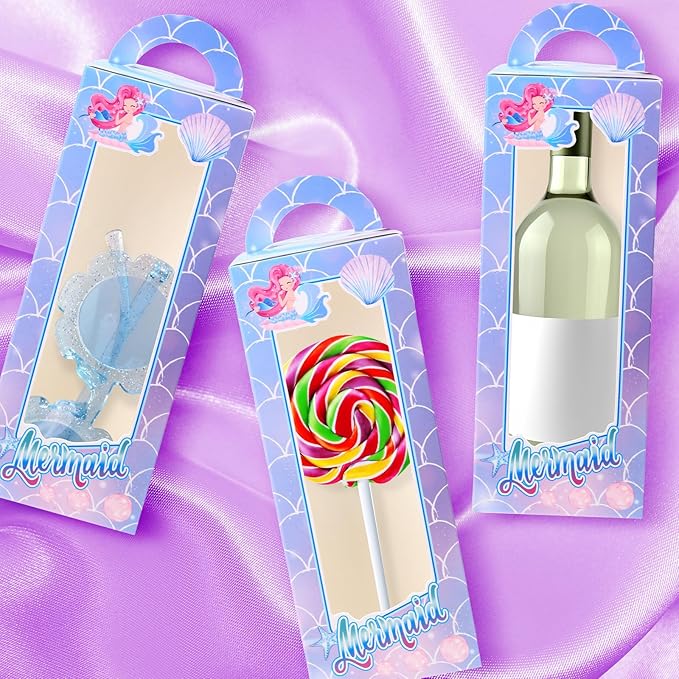 Fuyoooo 24 Pcs Mermaid Party Favor Doll Gift Boxes Include 12 Mermaid Goodie Boxes 12 Sunglasses Gift for Birthday Party Supplies