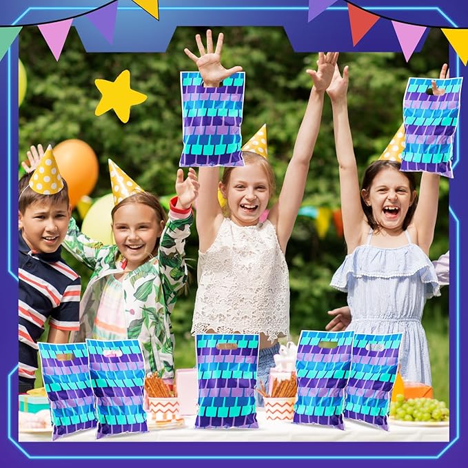 Eccliy 30 Pcs Video Game Goodie Bags Birthday Party Favor Bags Treat Candy Plastic for Theme Party Decorations Goodie Supplies