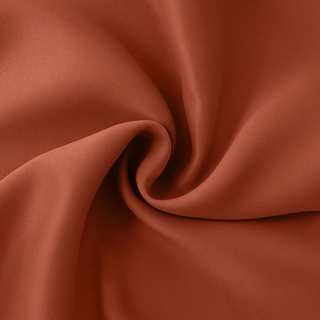 Terracotta Blackout Curtains for Bedroom 54 Inch Length (2 Count)