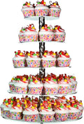 AMT Acrylic Cupcake Stand | Clear Acrylic Cupcake Stand for 57 Cupcakes | 5 Tiers Cupcake Stand | Perfect for a Wedding Shower, Birthday Party, Baby Shower. (1 pc/Box) (Round - 5 Tiers)