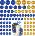 NACHLYNN 80 Pcs Cake Balls Decorations Mini Balloon Cake Topper Balls Foam Cupcake Toppers Balls for Cake Decorating Birthday Parties Weddings Anniversary (Glitter Royal Blue Gold)