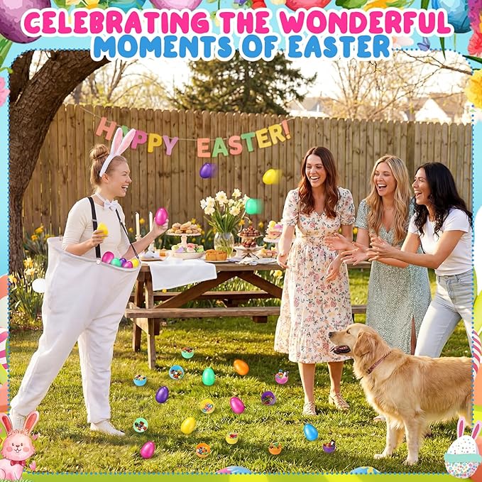 Vinsot Granny Pants Toss Game for Easter, Funny Yard Game for Adults, Outdoor Party Activity with Colorful Eggs