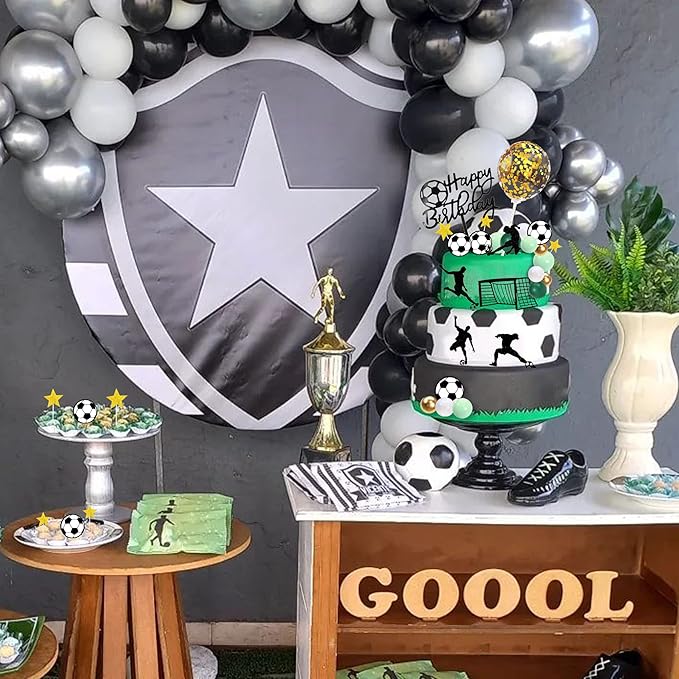 32 PCS Soccer Cake Topper Decorations Soccer Ball Player Cake Decorations for Football Theme Birthday Supplies (Soccer)