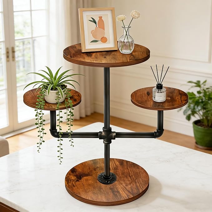Cupcake Stand, 3 Tier Cupcake Tower Wood Cake Stand with Tiered Tray Stand 2 Pack Rustic Dessert Table Display Set Farmhouse Risers Display Stand Serving Trays for Party Farmers Market Decor