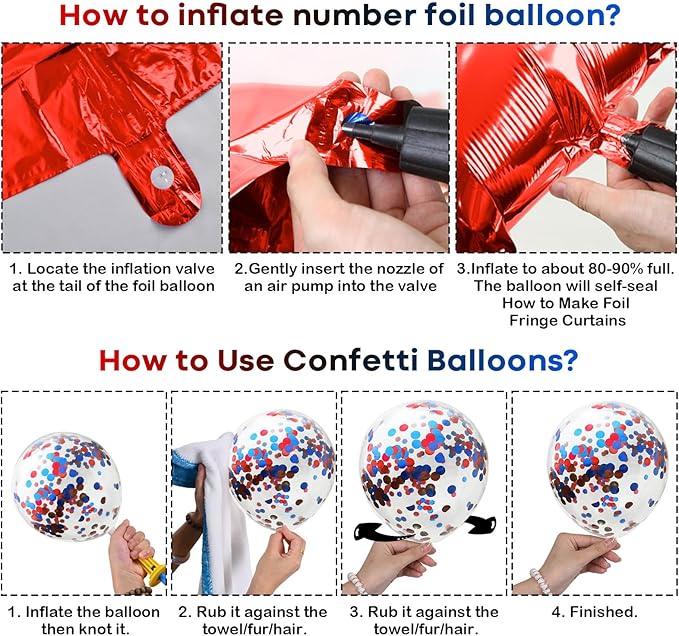Birthday Decorations for Boys, Red Blue Black Metallic Silver Confetti Latex Foil Balloon Spider Web Party Decoration Happy Birthday Banner Fringe Curtain for Kid Baby Shower Hero Theme Party Supplies