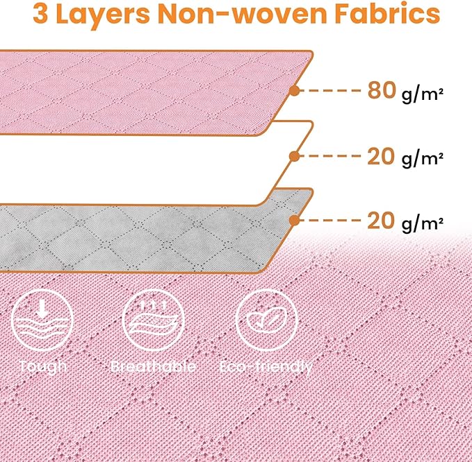 Fab totes 24 Gallons Clothes Storage, Foldable Thick Fabric Blanket Storage Bags, Containers for Organizing Bedroom, Closet, Clothing, Comforter, Organization with Handle (3 Pack,Pink)