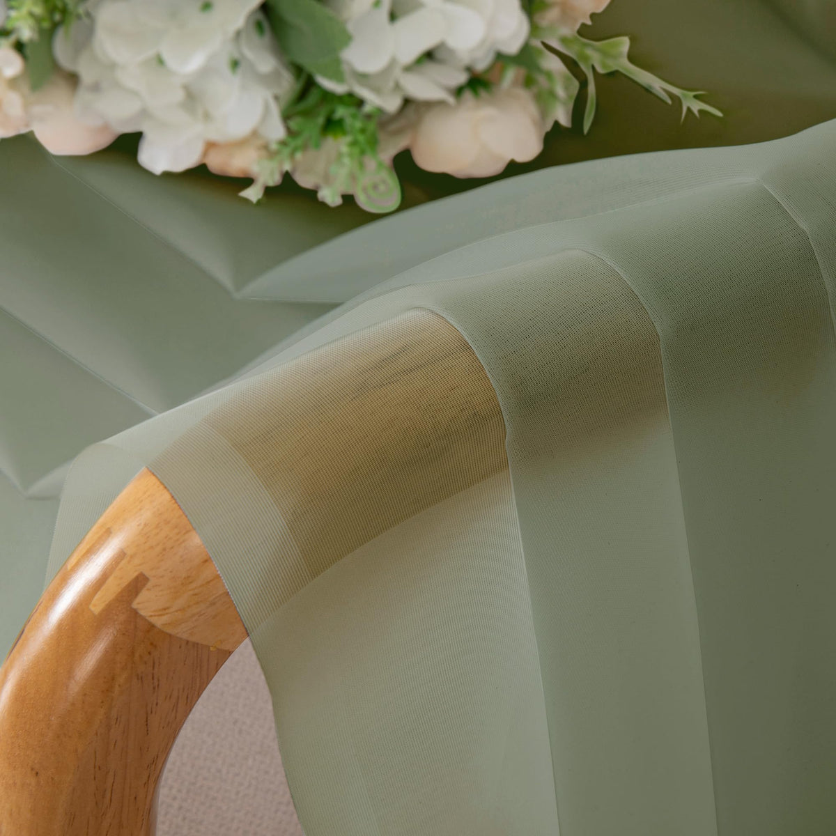 Sage Green Sheer Curtains 84 inches Long 2 Panels