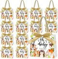 Spakon 25 Sets Woodland Baby Shower Favors Bags Oh Baby Gift Bags with Handle and Bow Ribbon for Newborn Gender Reveal Birthday Party Supplies