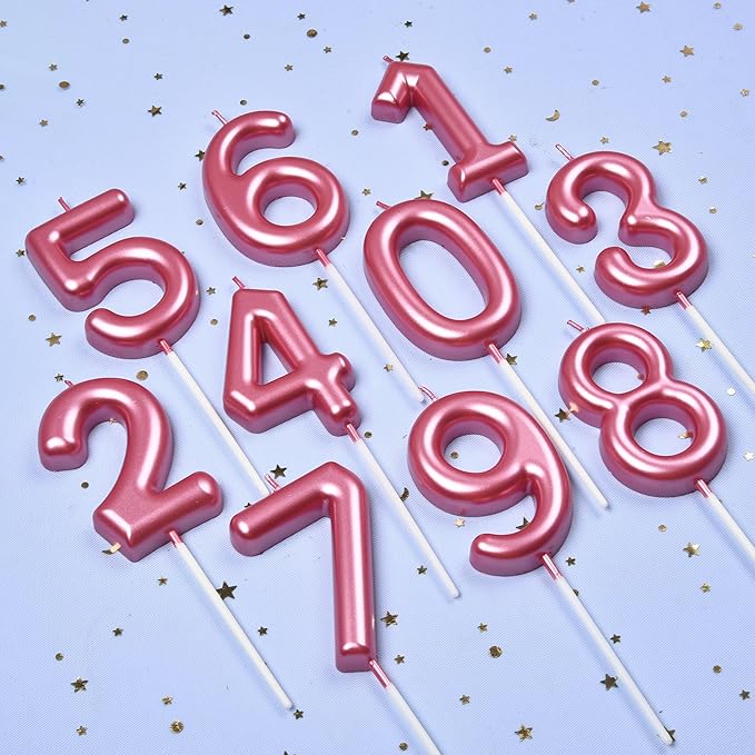 Classical Pink 4 Number Candle by PHD CAKE
