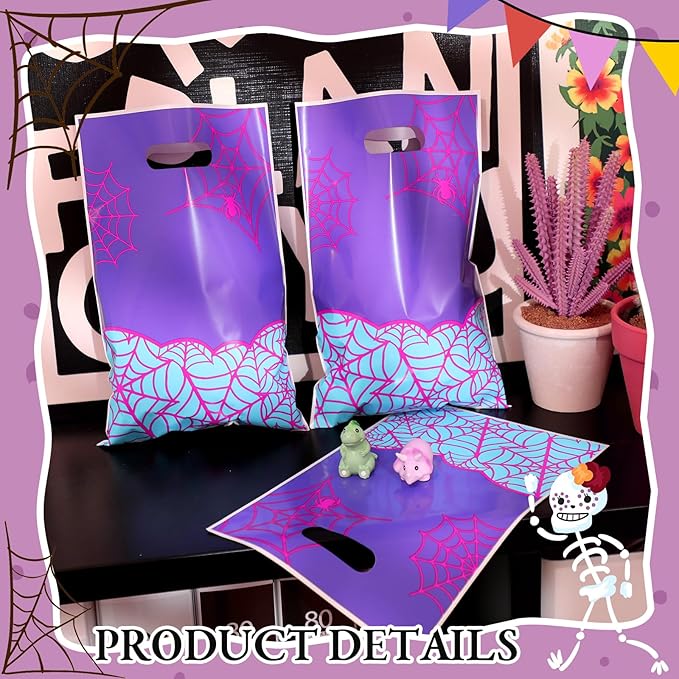 Eccliy 30 Pcs Spider Birthday Party Favors Bags Cartoon Spiderweb Gift Candy Gift Bags for Spider Theme Party Decorations Supplies