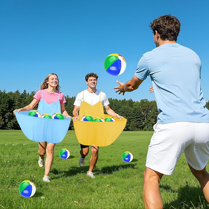 Granny Pants Outdoor Game, Granny Pants Yard Game for Adults with Bouncy Balls and 1 Air Pump (Random Colors), Granny Pants Game Granny Skirt Outdoor Game for Family Reunion Team Game Party