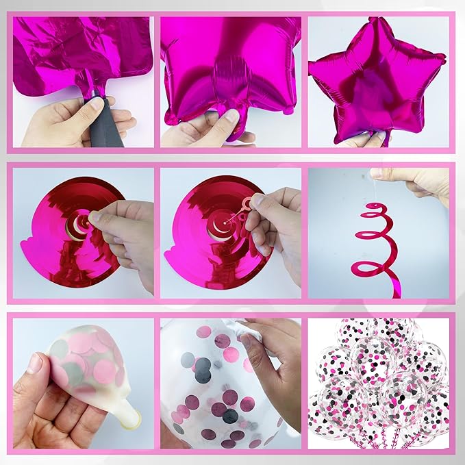 56 PCS Happy Birthday Balloons Happy Birthday Banner Rose Red and Black Balloons for Boys Men Girls Women 16th 18th 20th 21st 25th 30th 40th 50th 60th Birthday Party Decorations