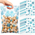 Pasimy 100 Pcs Treat Bags He is Risen Gift Bags Easter Party Goodie Candy Plastic Favor Pouches for Religious Theme Bible School Party Decorations Supplies(Light Blue,Snowflake)
