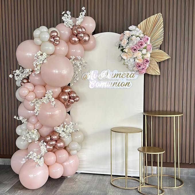 Pink Balloons, 60Pcs 12Inch Pink and White Balloons Include Macaron Pastel Metallic Pink White Confetti Balloons for Wedding Bridal Shower Baby Shower Birthday Party Decorations