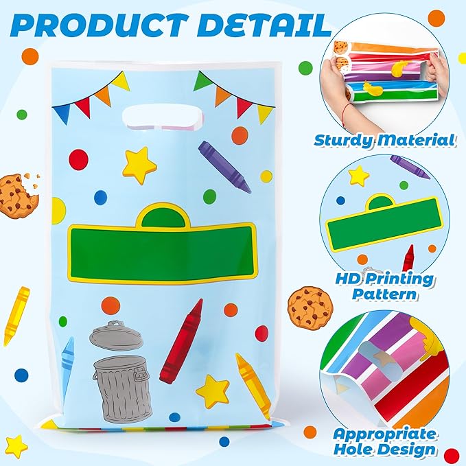 JuPelozak Friends Street Goodie Bags - 50pcs Cartoon Party Favor Bag, Street Themed Candy Cookies Gift Decor for Kids Girls Teens Adult, Colorful Birthday Holiday Celebration Decorations Supplies