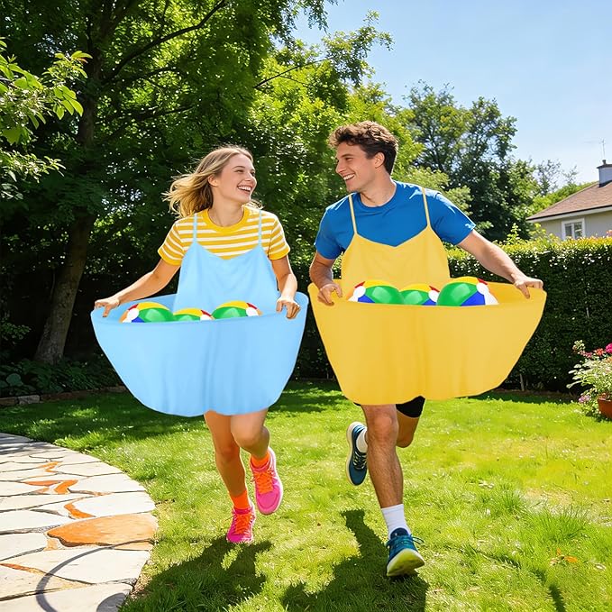 Granny Pants Outdoor Game, Granny Pants Yard Game for Adults with Bouncy Balls and 1 Air Pump (Random Colors), Granny Pants Game Granny Skirt Outdoor Game for Family Reunion Team Game Party