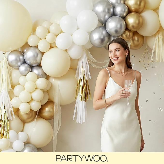 PartyWoo Pastel Yellow Balloons 155pcs Different Sizes of 18 12 10 5 Inch Light Pale Yellow Balloon Arch Kit Garland for Baby Shower Easter Little Cutie Bee Birthday Party Decorations Yellow-Q07
