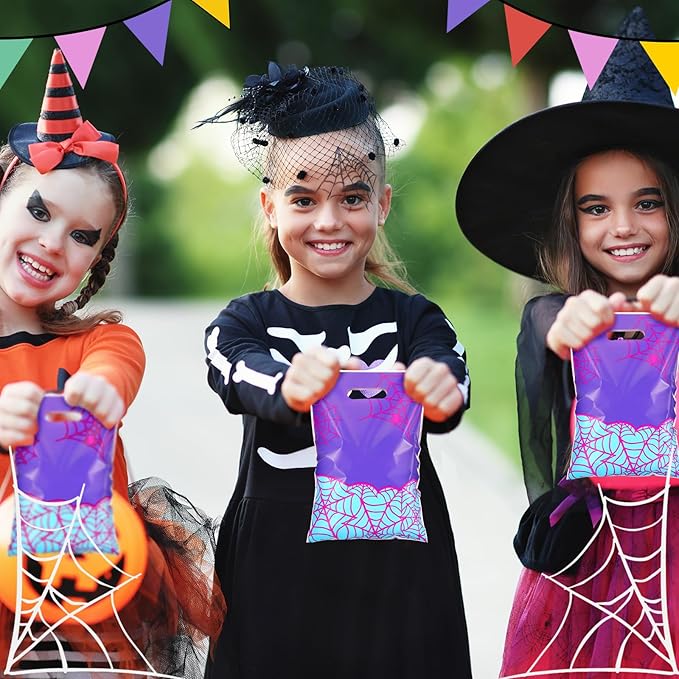 Eccliy 30 Pcs Spider Birthday Party Favors Bags Cartoon Spiderweb Gift Candy Gift Bags for Spider Theme Party Decorations Supplies