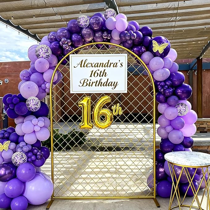 60pcs 12inch Metallic & Pastel Purple Confetti Balloons Kit – Includes Dark Purple, Lavender, Confetti Balloons for Wedding, Baby Shower, Birthday, Graduation Decorations
