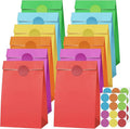 Cooraby 30 Pack Rainbow Gift Bags Candy Paper Bags with Stickers 5.1 x 3.1 x 9.4 Inches Snack Sweet Party Favor Bags for Birthday Wedding Party Anniversaries with 48 Stickers