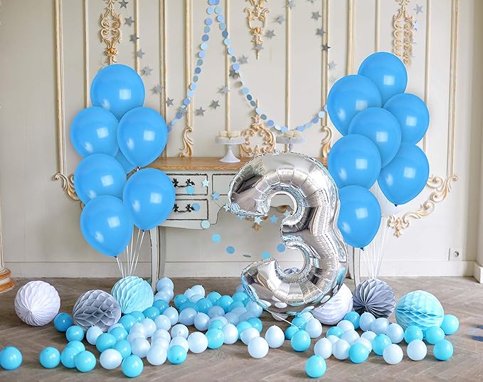 Treasures Gifted Light Blue Balloons 36 Pack - Pastel Baby Blue Balloons - 12in Latex Sky Color Party Supplies - Robins Egg Decorations