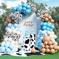 162Pcs Blue Cow Balloons Garland Arch Kit - 18 12 10 5 inch Cow Latex Balloon for Baby Shower Birthday Farm Western Cowboy Cow Print Theme Party Supplies Decorations