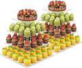 4 Tier Cupcake Stand Set of 2, Square Clear Acrylic Tiered Dessert Display Holder for 50 Cupcakes, Premium Cupcake Tower for Weddings, Birthdays, Party Decor