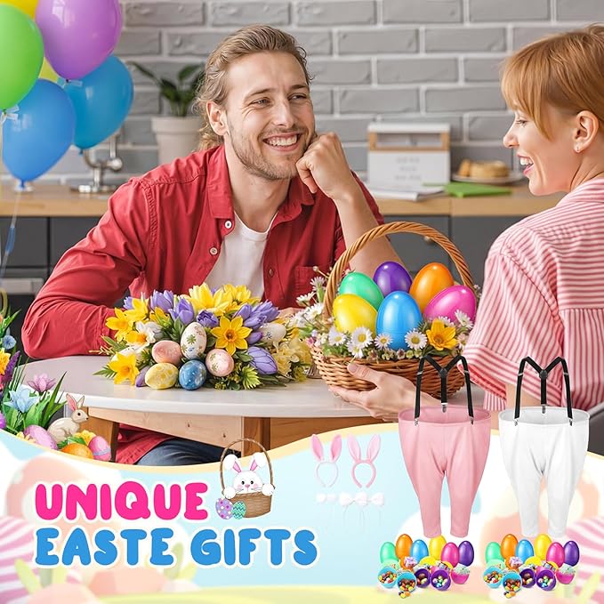 Vinsot Granny Pants Toss Game for Easter, Funny Yard Game for Adults, Outdoor Party Activity with Colorful Eggs