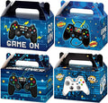 Tevxj 12 Pcs Video Game Bags Gamer Party Favors Treat Gift Boxes Gamer Candy Bags Gaming Party Favors Goody Boxes for Kids Boys Video Game Birthday Decorations Supplies 6 x 3 x 3.5 Inches（Blue）