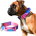 Spark Paws Tactical Dog Collar with Handle - Premium Quality Collar, Robust and Durable Design for Large, Strong Breeds - Pitbulls, Labradors, GSD - Snow Cone - L -1.5"