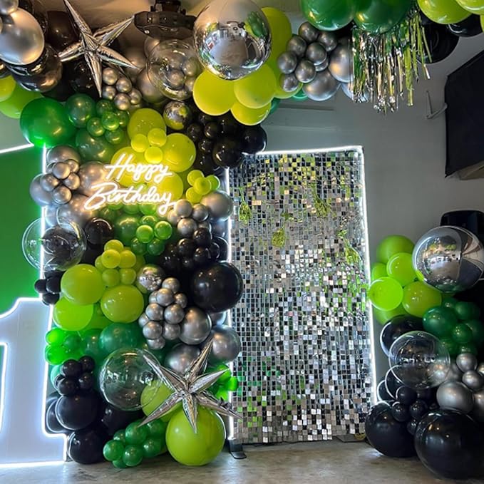 Awenztech 120pcs Dark Green Balloon Arch Kit, 18 12 10 5 inch Green Latex Balloons Different Sizes Dark Green Balloon Garland for Jungle Tropical Safari Birthday Party Decorations