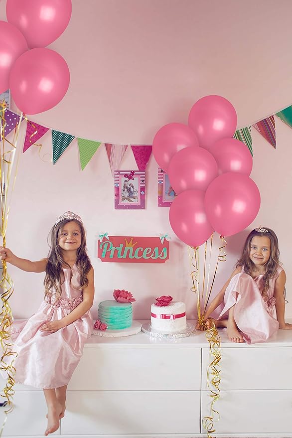 Treasures Gifted Rose Pink Balloons - 72 Pink Latex Balloons (12 Inch) - Soft & Pastel Shades - Matte Finish