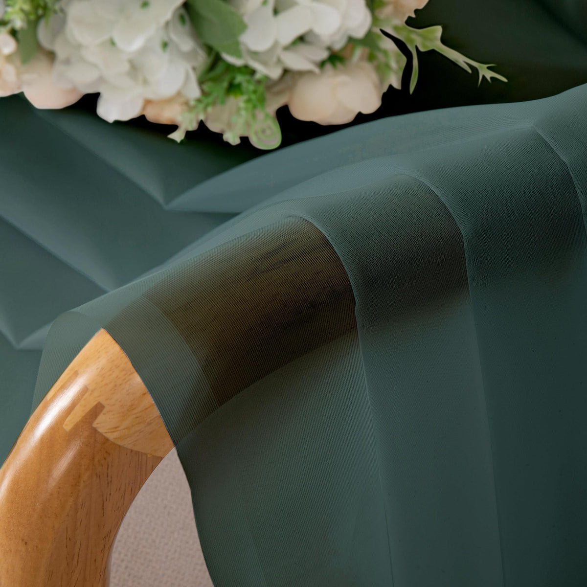 Hunter Green Sheer Curtains 54 Inch Long 2 Panels Set