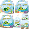 24PCS Sea Turtle Party Favor Gift Boxes With 24 Thank You Tags, Ocean Under the Sea Turtle Goodie Candy Treat Bags for Birthday Baby Shower Decorations Supplies