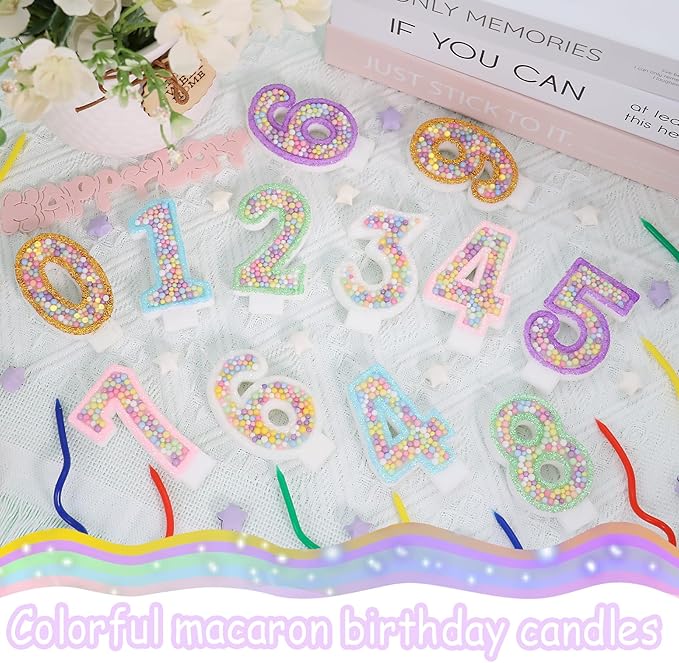 11th Birthday Candle for Cake, Colorful Macaron Numeral Candles for Boys/Girls, Theme Birthday Party Cake Decorations, Cake Topper for Birthday Party Supplies (Number 11)