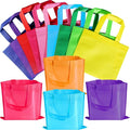 60 Pieces Non-Woven Gift Bags, Treat Tote Bag with Handles, 10 Colors Party Favor Bags for Baby Shower, Birthday, Rainbow Party Supplies