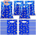 Faccito 40 Pcs Video Game Party Favors Bags Blue with Gold Ring Print Themed Goodie Bags Candy Snack Treat Plastic Supplies for Birthday Game Party Decorations Gifts
