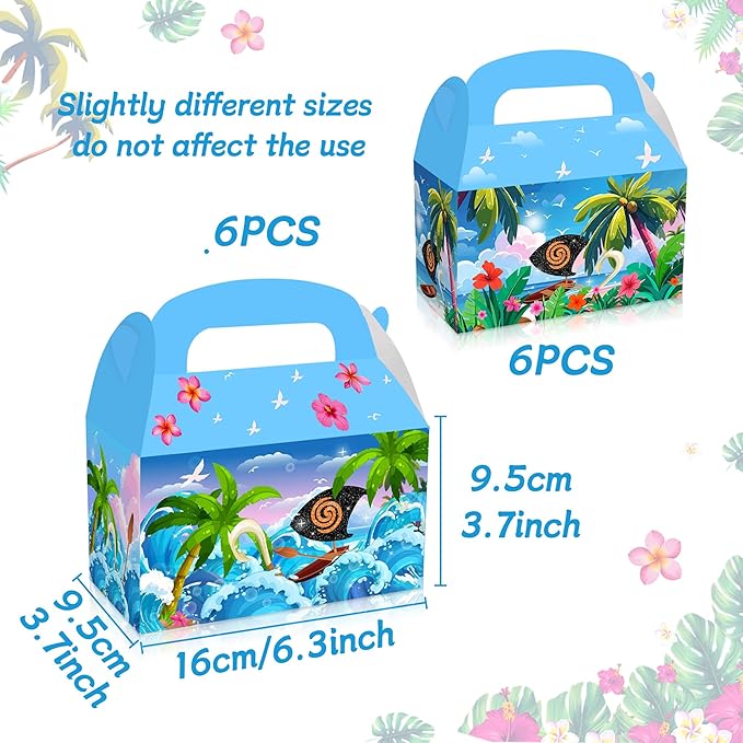 JeVenis 12 PCS Hawaii Party Treats Goodies Candy Gift Box Hawaii Birthday Party Supplies Hawaii Party Favors Treat Goodies Sweets Favors Bags Boxes for for Birthday Halloween Luau Party Decorations