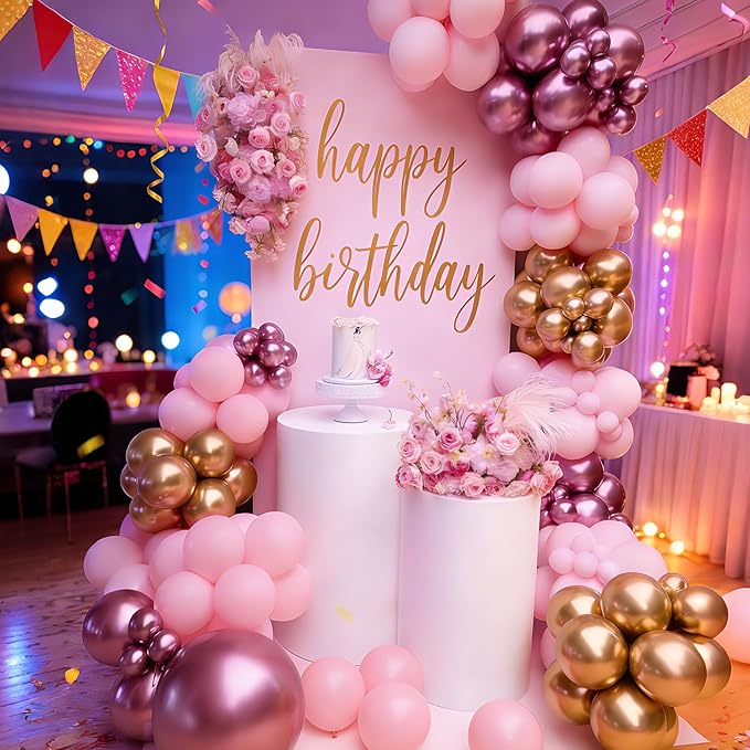 Light Pink Balloons 125 Pcs Pink Different Sizes of 18 12 10 5 Inch Pastel Baby Pale Pink Balloon Arch Kit Garland for Birthday Baby Shower Gender Reveal Valentine's Day Bridal Shower