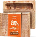 Smirly Reversible 17" Large Larch Cutting Board for Kitchen - 1.2"Th Heavy Duty Real Wood Cutting Board with Deep Juice Groove - Reversible Wooden Cutting Board for Multiple Uses - Only 1 Piece