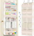 Over the Door Organizer 5 Tiers with Removable Drawers, Extra Large Door Storage of 6 Compartments & 2 Diaper Storage, Double-Column Clear Window Door Hanging Organizer for Nursery, Closet, Pantry
