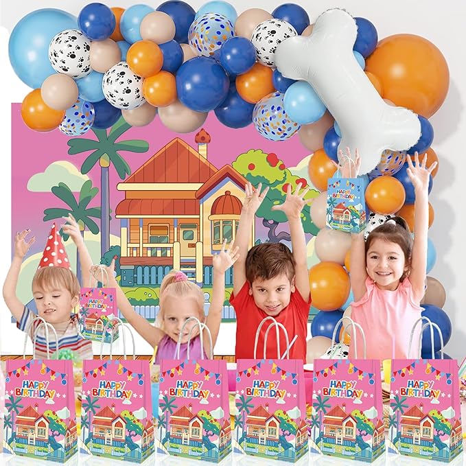 20 PCS Blue Dog Birthday Party Supplies,Dog Party Decorations Gift Bags Candy Bags for Birthday Party