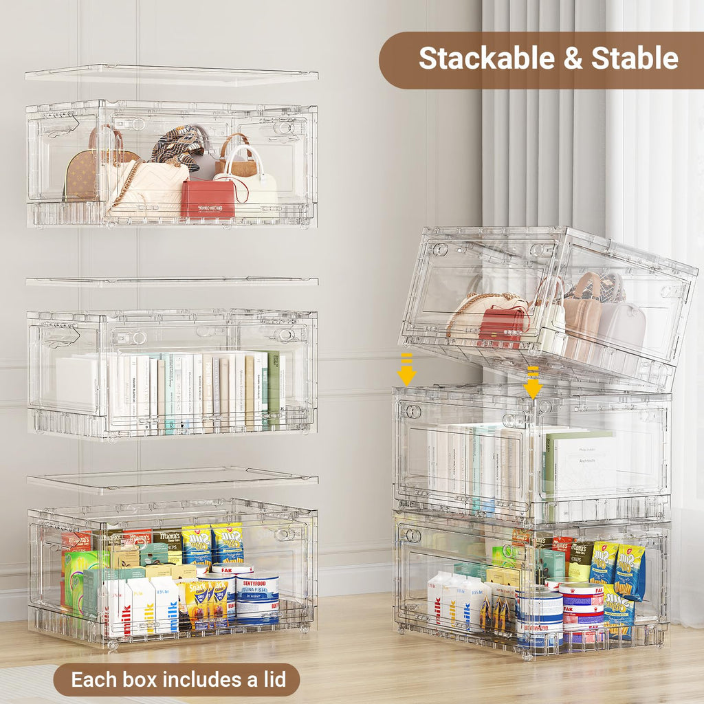 320Qt Stackable Storage Bins with Lids Wheels (4 Count)